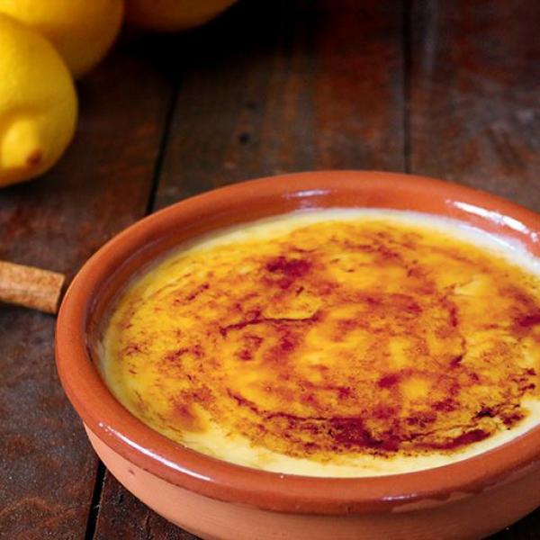 Typical Catalan dessert made from cream and egg yolks, covered with a traditional layer of caramelized sugar to provide a crispy contrast.
